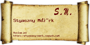 Styaszny Márk névjegykártya