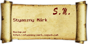 Styaszny Márk névjegykártya
