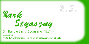 mark styaszny business card